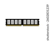 ram memory icon. This black, gold, gray and white vector illustration set is very nice in original color. on white background.