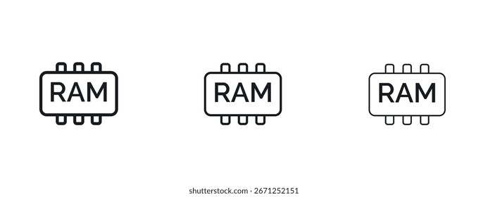 Ícone de memória RAM eps ilustração vetorial. Ilustrações de contorno de vetor