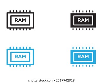 Ram memory icon vector set illustration