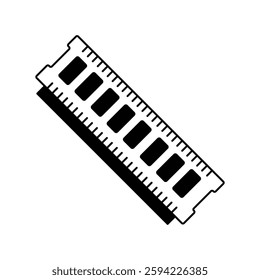 Ram Memory icon with white background vector stock illustration