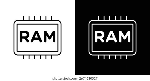 Ícones de memória RAM. ilustrações de símbolos vetoriais.
