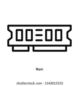 Ram memory linear memory chip mobile device component icon vector