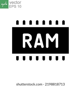 RAM, Memory Solid Icon. Smart Phone And Computer RAM For Mobile Concept And Web Design. Memory Chip, Disk, Drive, Hardware, Solid, Ssd. Vector Illustration Design On White Background. EPS 10