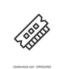 RAM minimal line icon. Web stroke symbol design. RAM sign isolated on a white background. Premium line icon.
