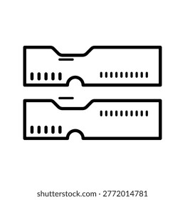 Ram module icon. Technology and computer hardware line symbol. Black and white.