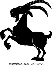 Ram Monochrome Vector Illustration Isolated On White Background
