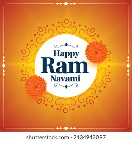 ram navami blessing wishes greeting in orange color