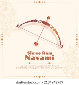 ram navami bow and arrow festival greeting design