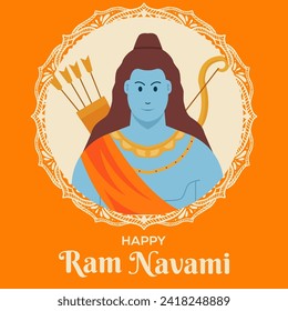 ilustración de la celebración de navami ram en el estilo de diseño de vector plano