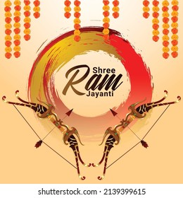 Ram navami festival background with bow
