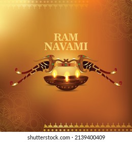 Ram navami festival background with creative bow