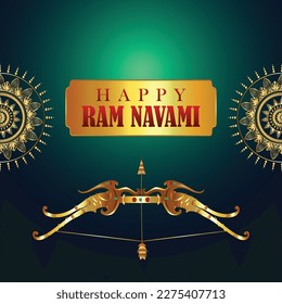 Ram navami festival greeting card with bow
