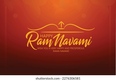 Ram Navami festival of India. Lord Rama with arrow