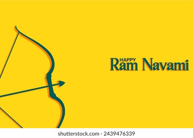 Ram navami good wishes holiday background yellow design