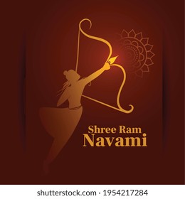 ram navami greeting card with bow and arrow