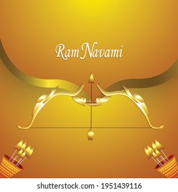 Ram navami indian festival celebration greeting card and background