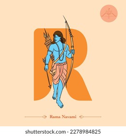 ram navami lord rama color vector illustration