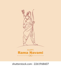 ram navami lord rama line drawing illustration