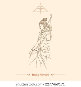 ram navami lord rama line drawing vector