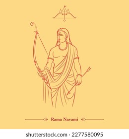 ram navami lord rama line drawing vector