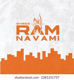 Ram Navami Real estate Vector Template, Social Media, Construction, Lord Rama, Ayodhya, 
Shree Ram Typography Vector Template 
