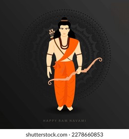 Ram Navami Social Media Greeting Vector with Mandala