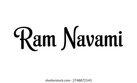 ram navami typography lettering design isolated on white background hindu festival celebration greeting illustration
