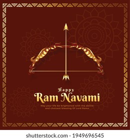 ram navami wishes card with bow and arrow