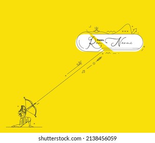 Ram Navmi Navratri Festival of India Poster, Vector illustration.