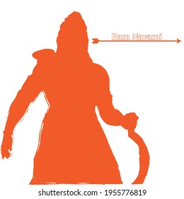 Ram Navmi text vector illustration.