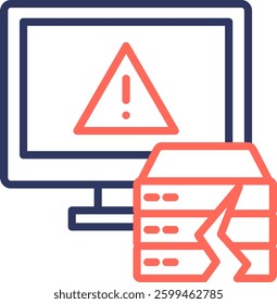 Ram Overflow Icon Line Color Vector Illustration