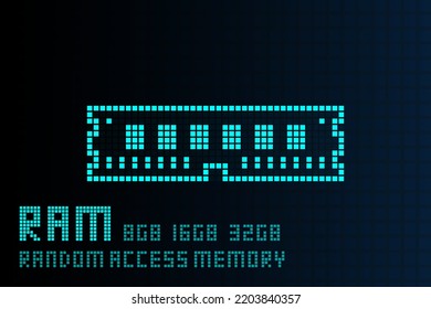 RAM random access memory blue abstract technology futuristic hud vector design  