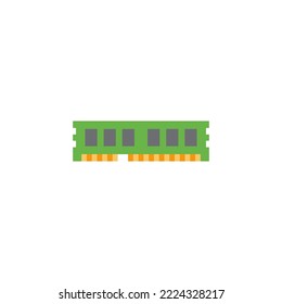 RAM, Random access memory icon in color, isolated on white background 