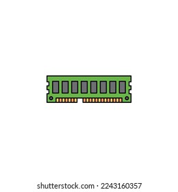 RAM, Random access memory icon in color, isolated on white background 