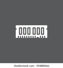 RAM, random access memory icon vector, filled flat sign, solid white pictogram. Symbol, logo illustration. Pixel perfect