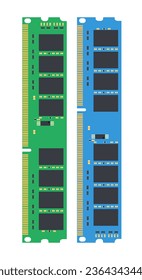 RAM or random access memory image. Computer memory icon. Vector illustration.