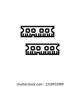 RAM (Random Access Memory) outline or line style vector illustration. computer hardware and accessories