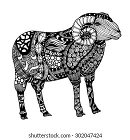 Ram Sheep Ethnic Illustration