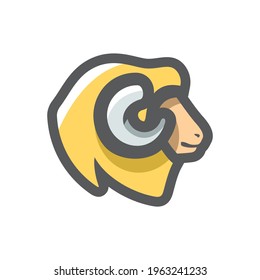 Ram Sheep Face Vector icon Cartoon illustration