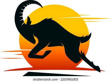 Ram Sheep Goat Running Logo Design