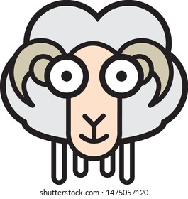 Ram / Sheep logo cartoon illustration isolated in white background.