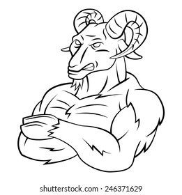 Ram Sheep Strong Mascot