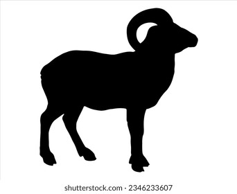 Ram silhouette vector art farm animal