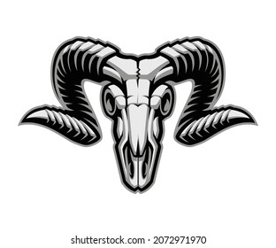 Ram Ram Skull Illustration, this design can be used as a t-shirt print or as an emblem.