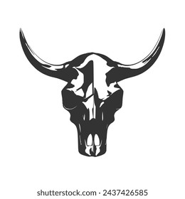 ram skull logo or icon black isolated white background