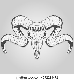 ram skull with a pattern. Vector print