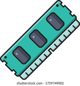 icono de color plano vectorial de ram 