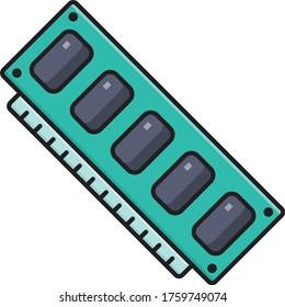 icono de color plano vectorial de ram 