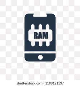 Ram vector icon isolated on transparent background, Ram transparency concept can be used web and mobile