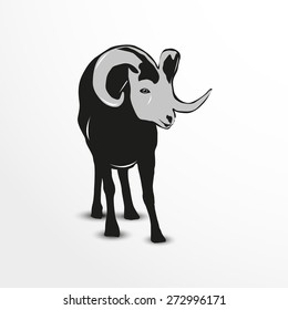 Ram. Vector illustration. Animal collection.